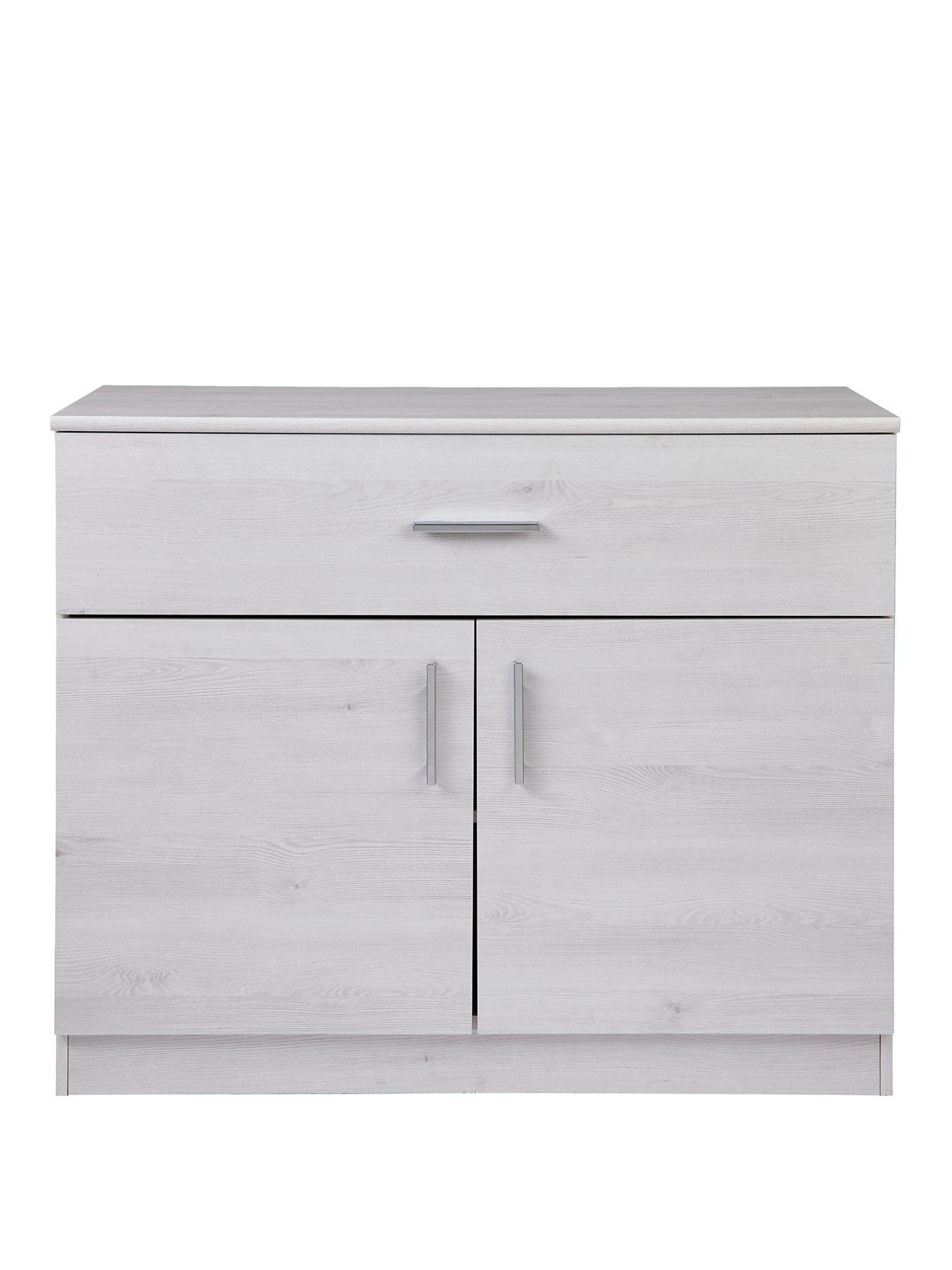 Image 2 of 7 of Very Home Panama 2 Door, 1 Drawer Small Sideboard - White Oak&nbsp;- FSC&reg; Certified