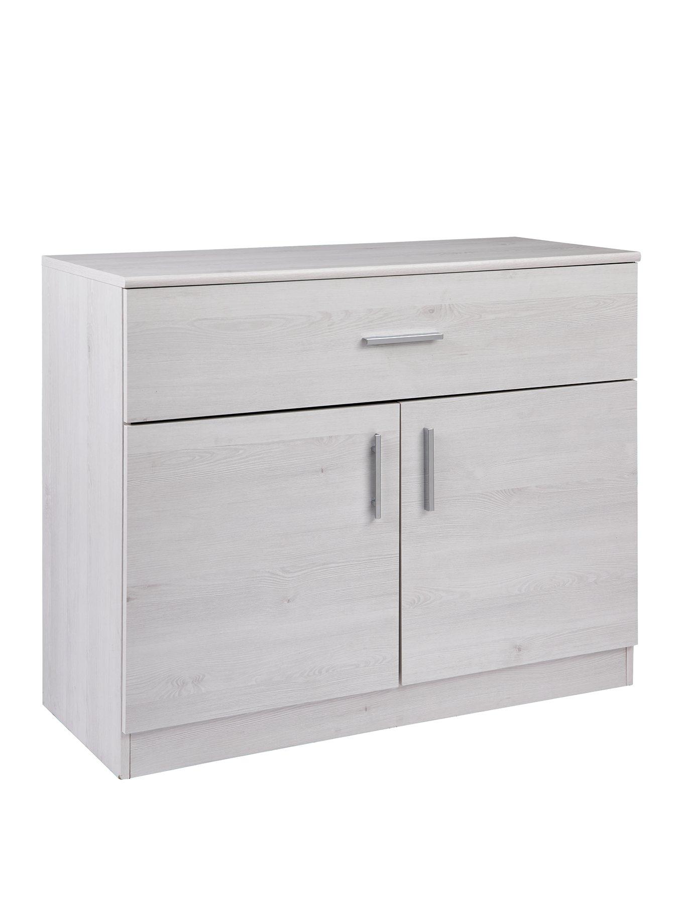 Image 3 of 7 of Very Home Panama 2 Door, 1 Drawer Small Sideboard - White Oak&nbsp;- FSC&reg; Certified