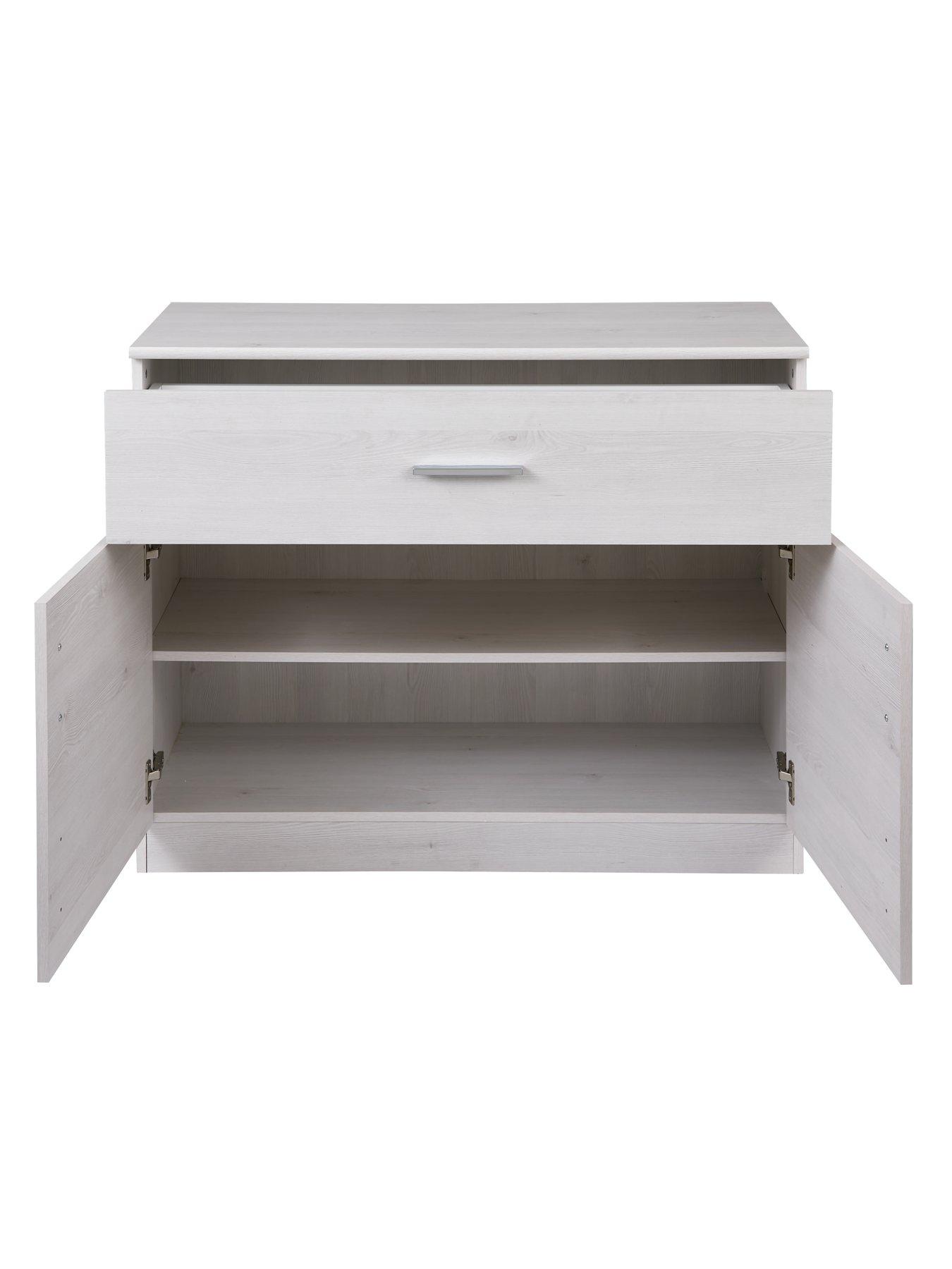 Image 4 of 7 of Very Home Panama 2 Door, 1 Drawer Small Sideboard - White Oak&nbsp;- FSC&reg; Certified