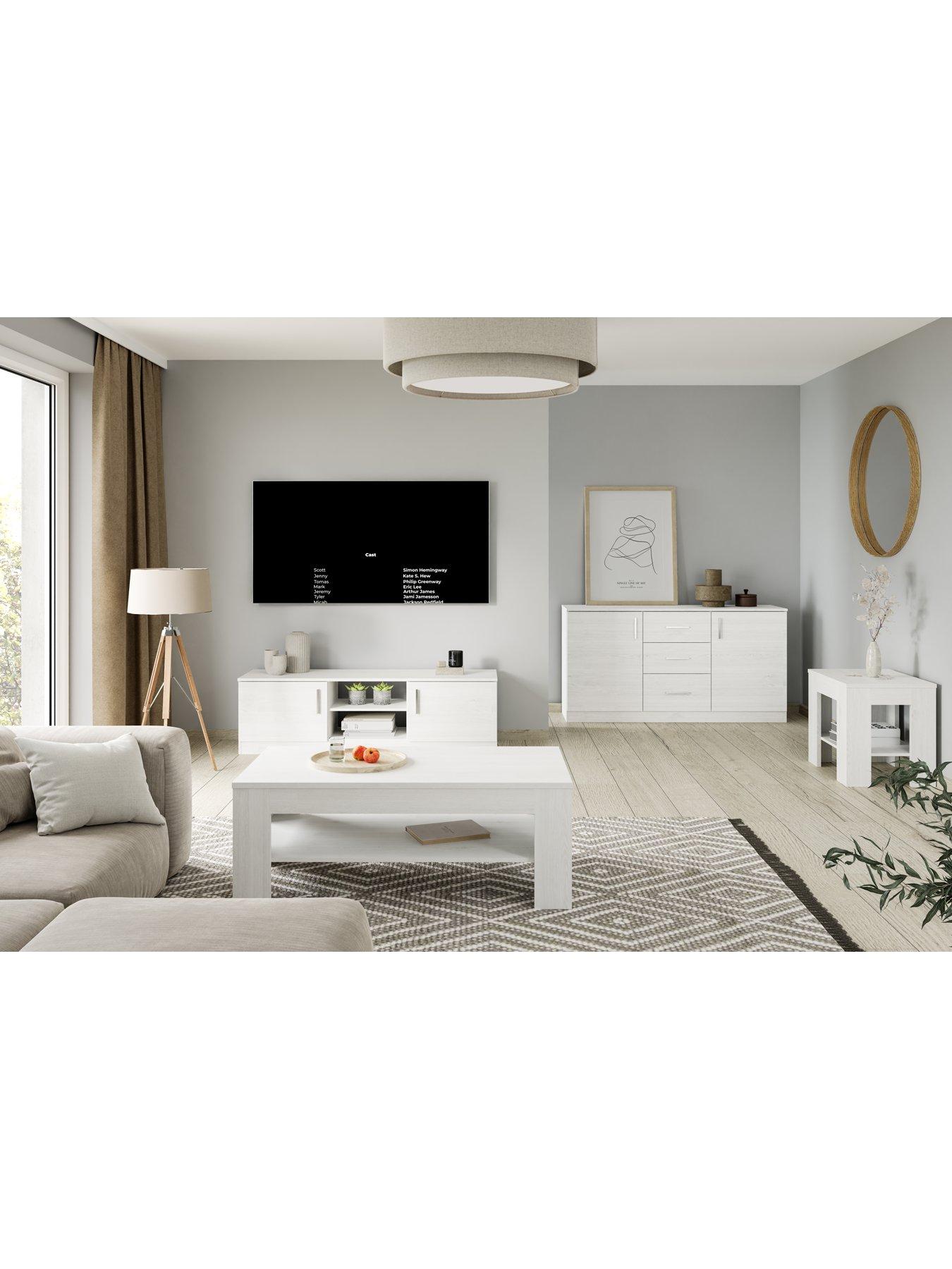 Image 5 of 7 of Very Home Panama 2 Door, 1 Drawer Small Sideboard - White Oak&nbsp;- FSC&reg; Certified