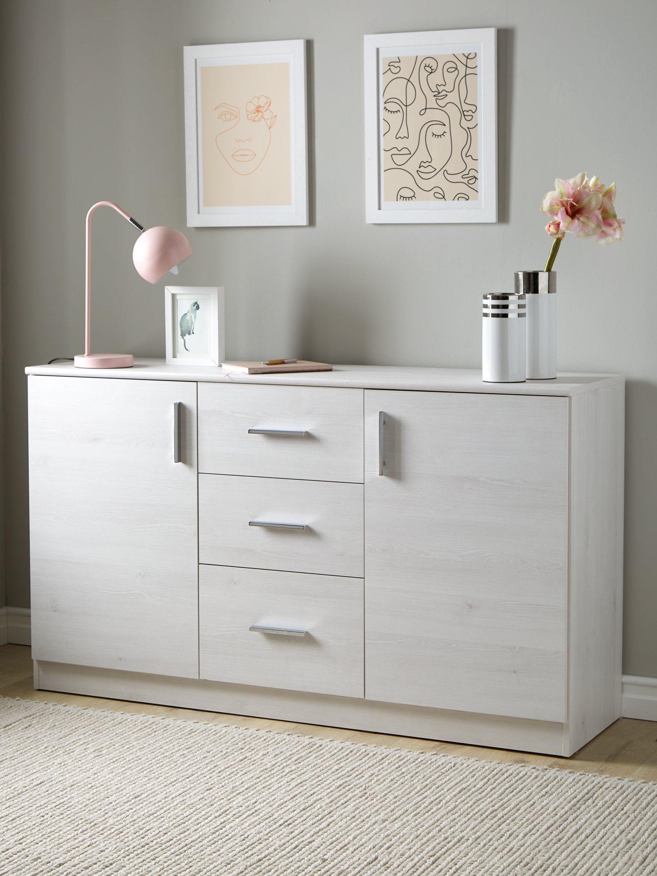 undefined Panama 2 Door, 3 Drawer Sideboard - White Oak - FSC® Certified