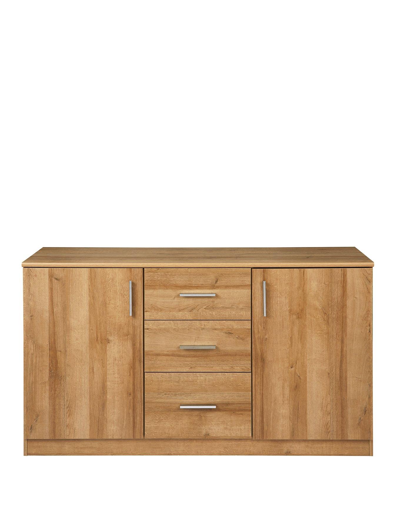Image 2 of 7 of The Very Collection Panama 2 Door, 3 Drawer Sideboard - Dark Oak&nbsp;- FSC&reg; Certified