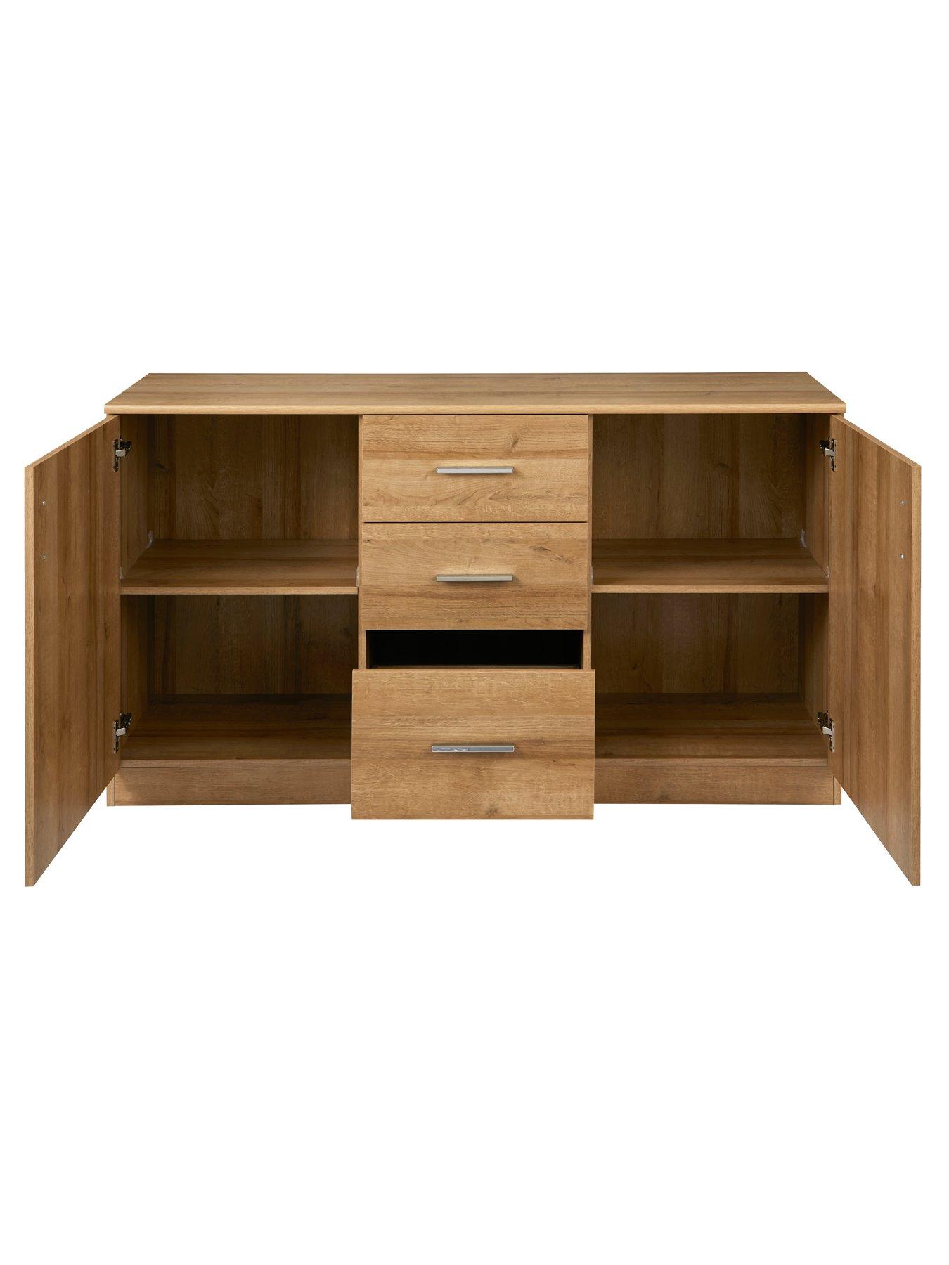 Image 4 of 7 of The Very Collection Panama 2 Door, 3 Drawer Sideboard - Dark Oak&nbsp;- FSC&reg; Certified