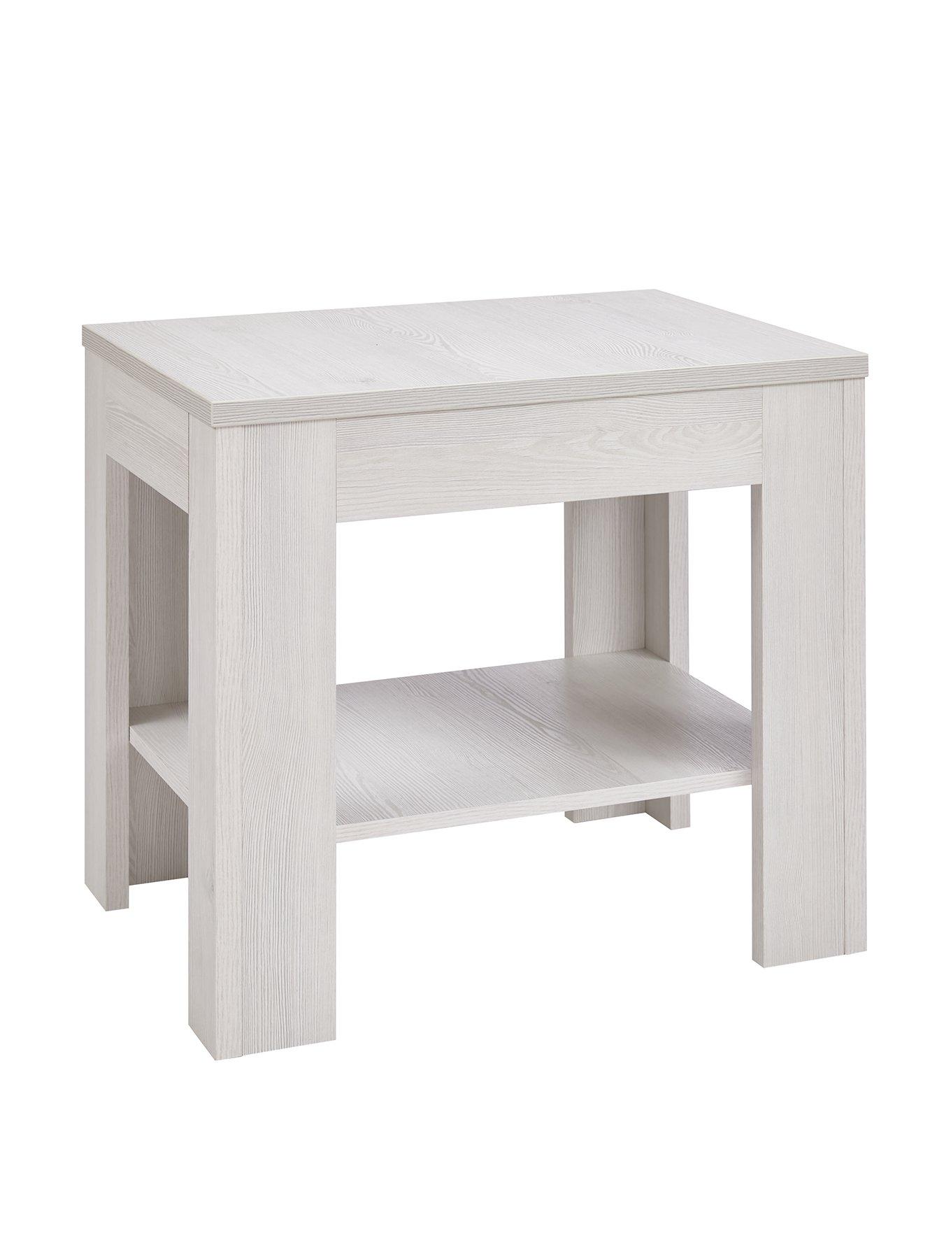 White oak deals side table