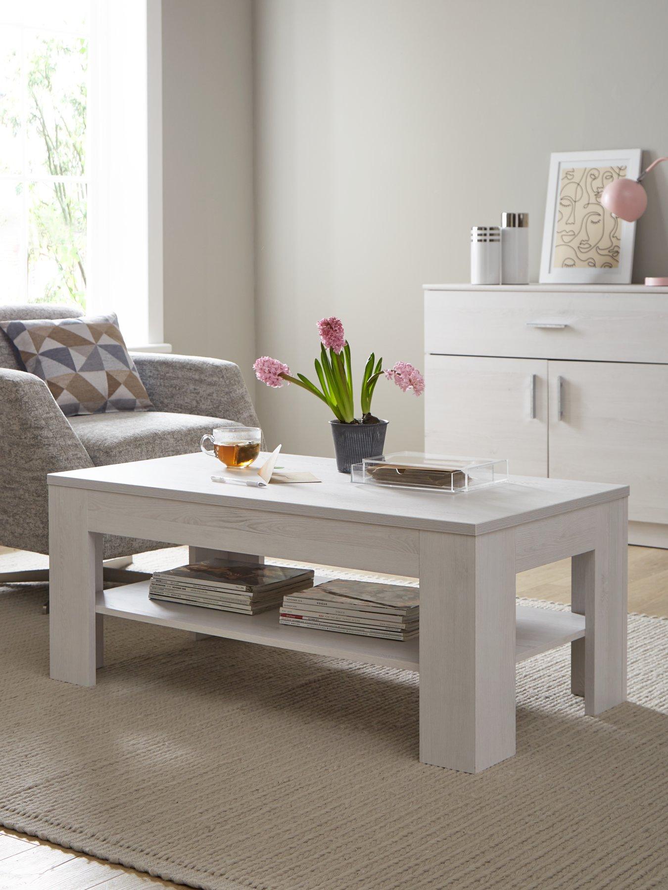 Product photograph of Everyday Panama Coffee Table - White Oak from very.co.uk
