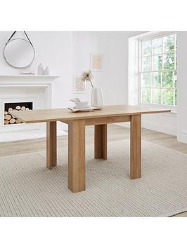 Product photograph of Everyday Panama 80-160 Cm Extending Dining Table - Dark Oak from very.co.uk