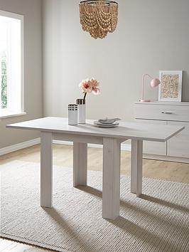 Product photograph of Everyday Panama 80-160 Cm Extending Dining Table - White Oak from very.co.uk