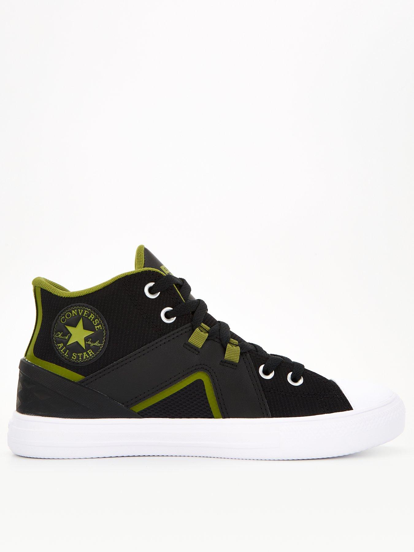 Men s Chuck Taylor All Star Flux Ultra Summer Tone Mid Trainers BLACK GREEN