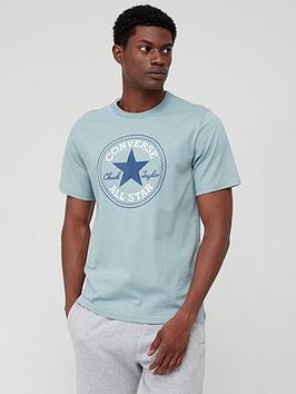 converse go-to all star patch standard fit t-shirt - metal, metal, size s, men