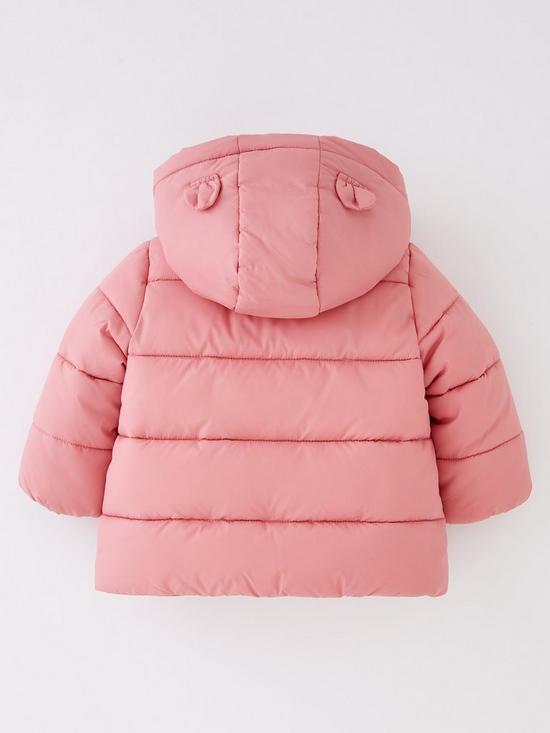 back image of mini-v-by-very-girls-padded-novelty-jacket-pink