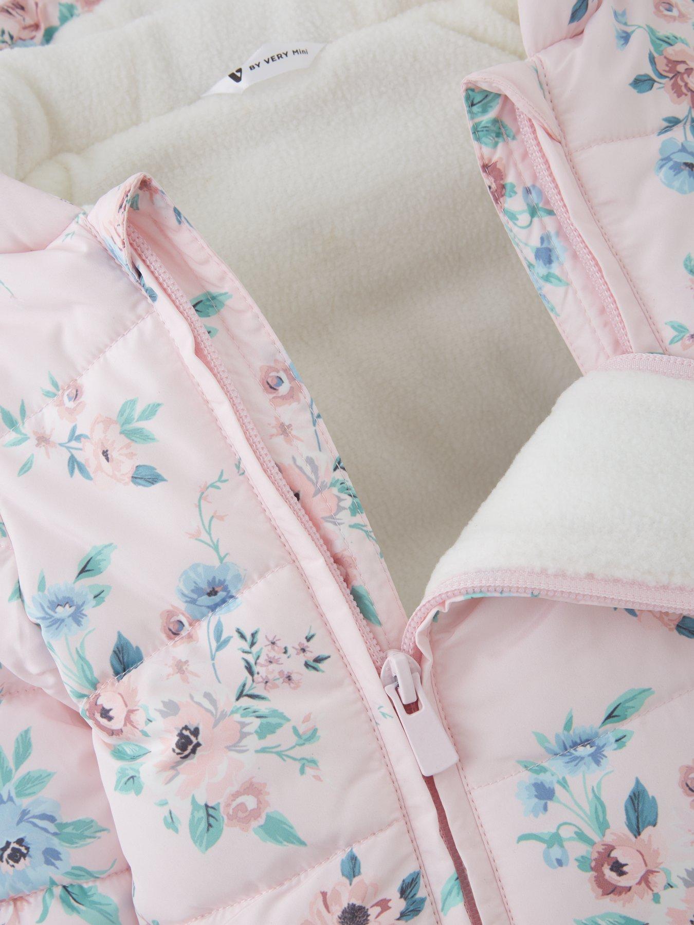 Mini V by Very Baby Girl Floral Snowsuit Multi Very.co.uk