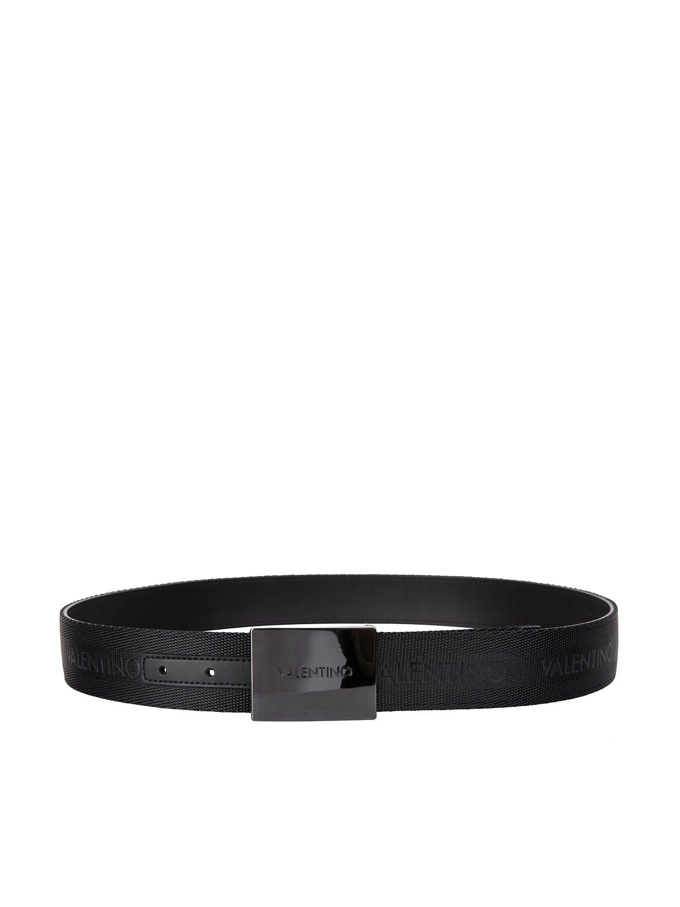 Valentino Bags Valentino Anakin Plaque Buckle Belt, Black, Size L, Men