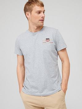 gant archive shield embroidered short sleeve t-shirt - grey