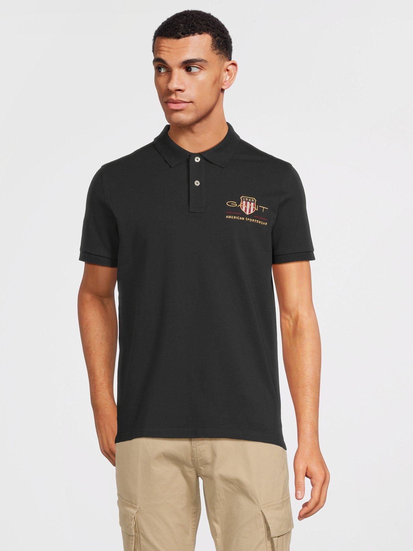 Gant black polo outlet shirt