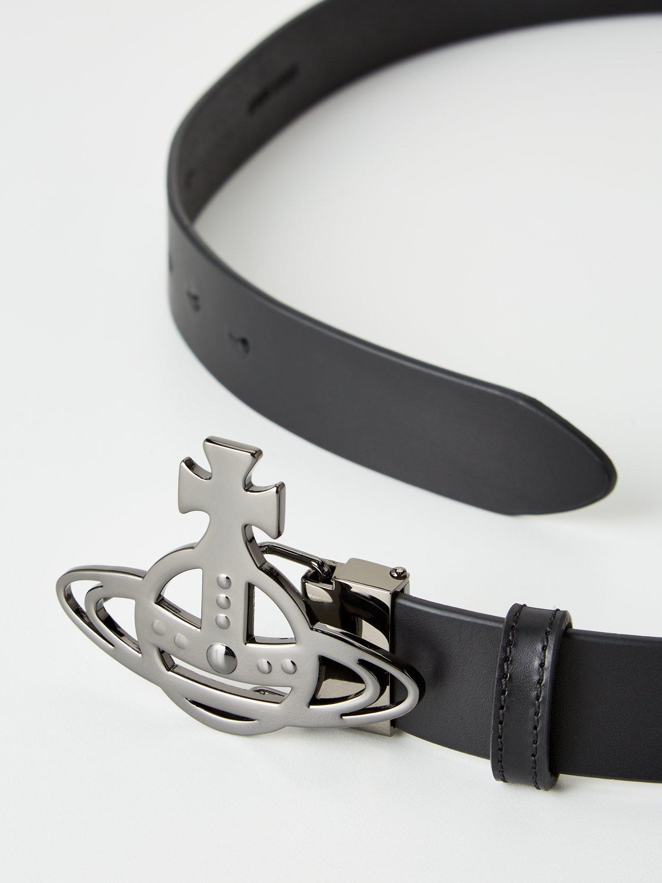 Men s Line Orb Buckle Belt Gunmetal