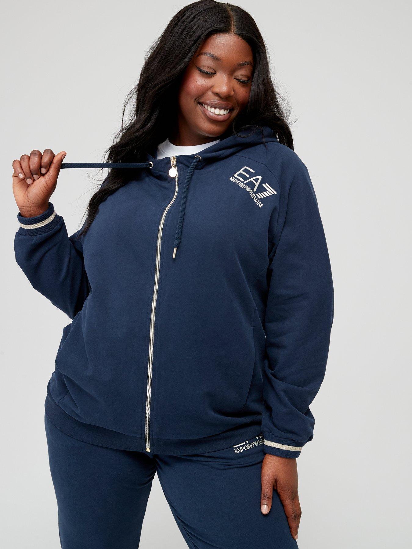 EA7 Emporio Armani Plus Size Zip Through Hoodie - Navy 