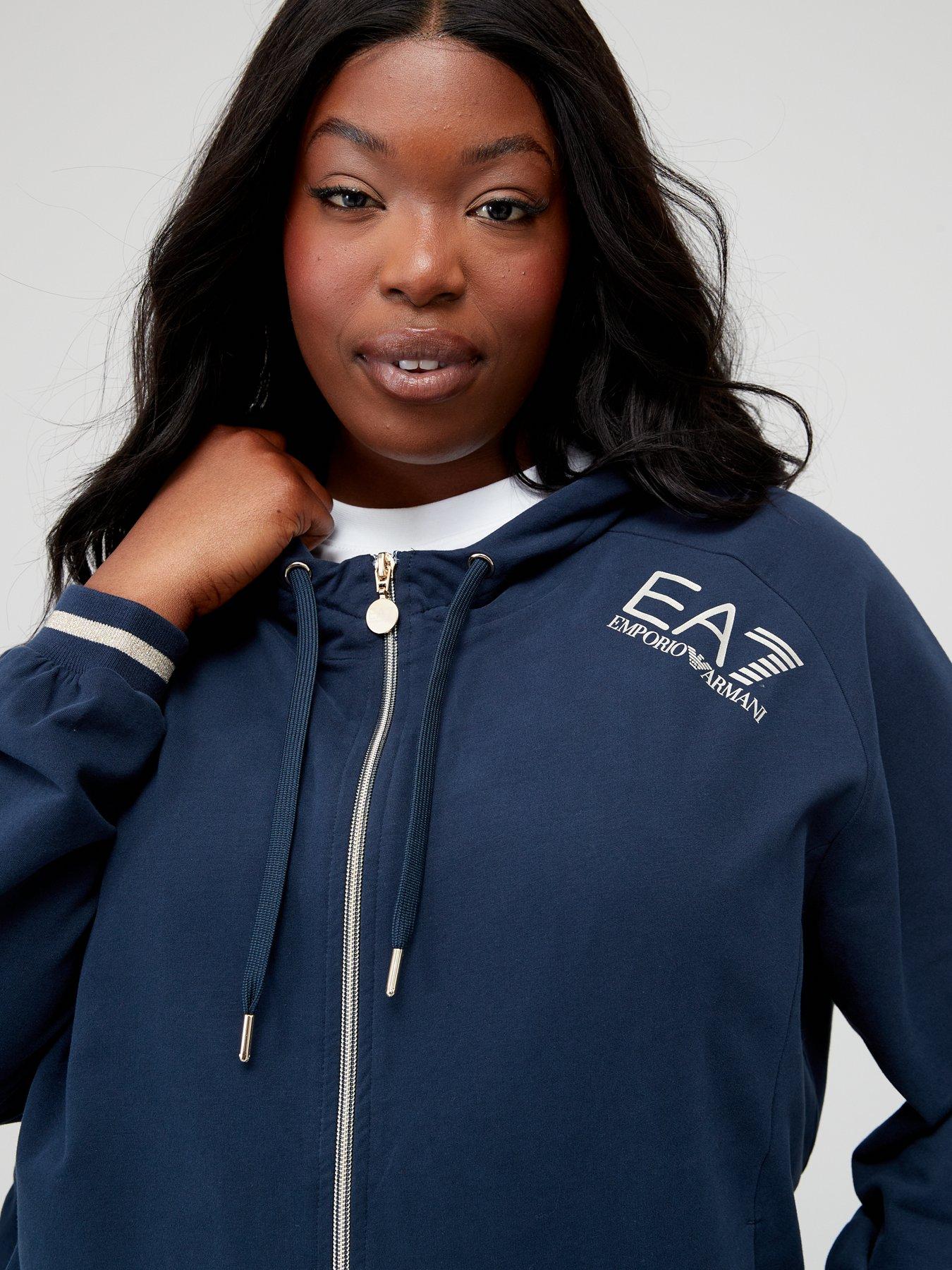 EA7 Emporio Armani Plus Size Zip Through Hoodie - Navy 