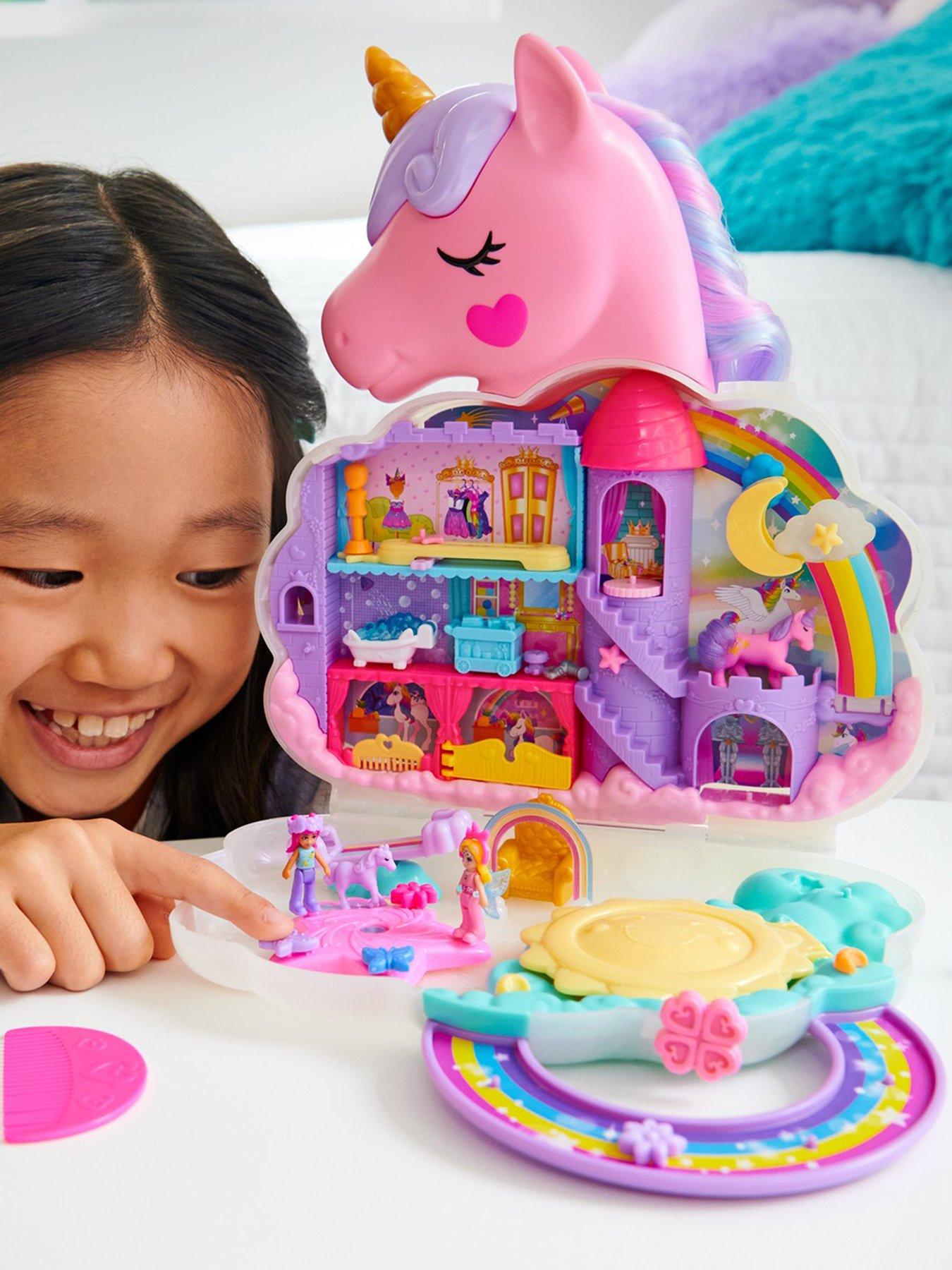 Image 2 of 7 of Polly Pocket Rainbow Unicorn Salon Compact&nbsp;Playset