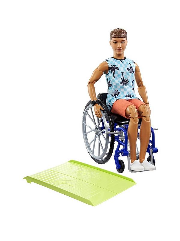 Image 1 of 6 of Barbie Ken Fashionista Doll #195 with Wheelchair &amp; Ramp