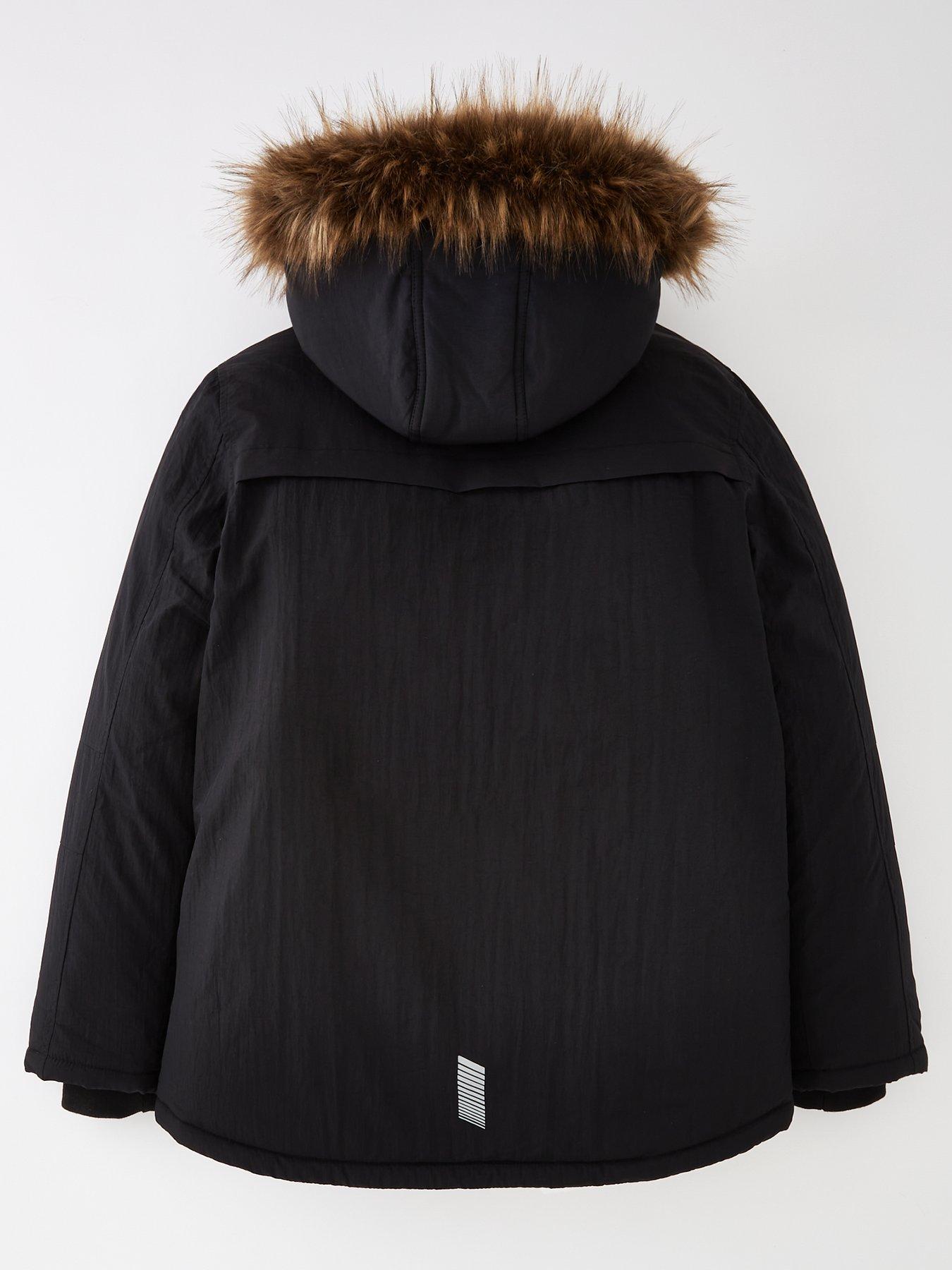 V by Very Black Back To School Parka Very