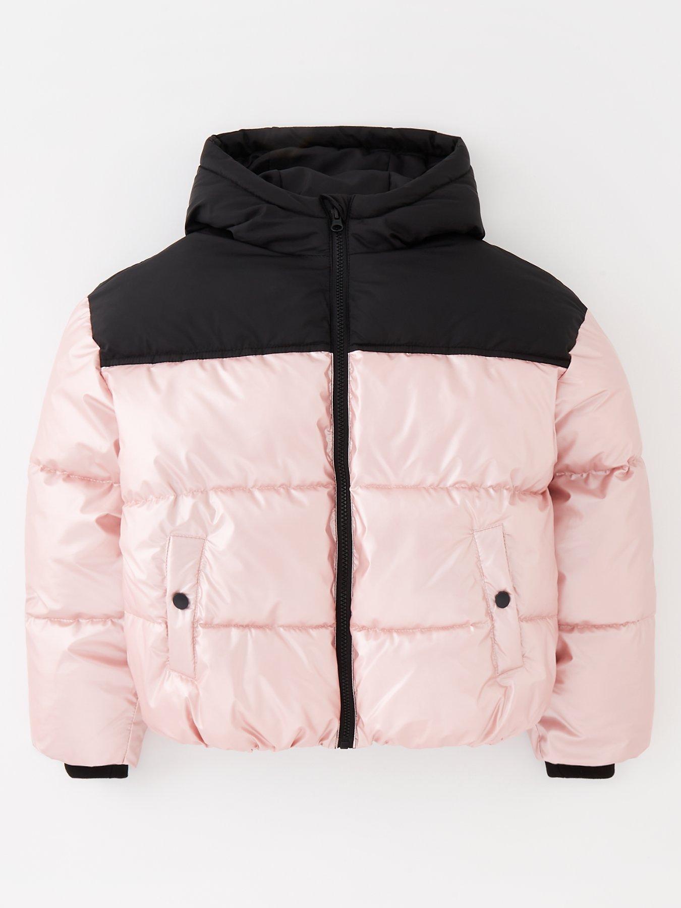 Girls pink best sale padded coat