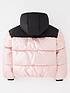  image of v-by-very-girls-colourblock-padded-coat-pinkblack