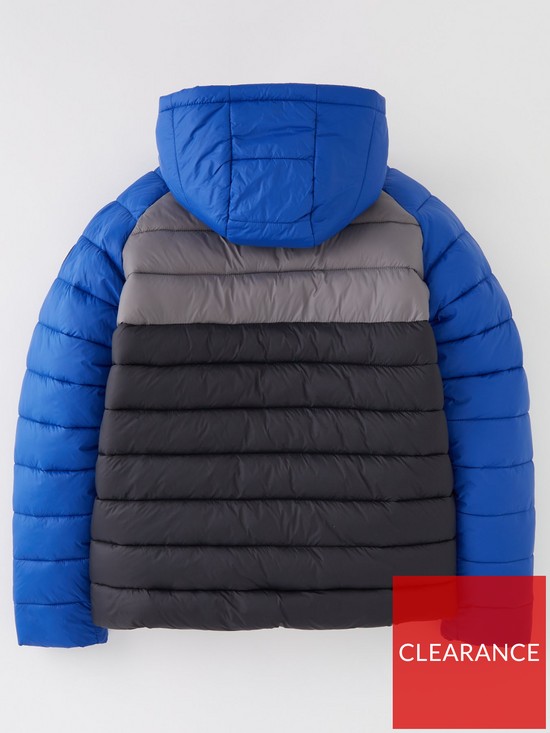back image of v-by-very-blue-contrast-padded-coat