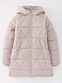  image of v-by-very-childrensnbsplongline-quilted-metallic-coat-silver