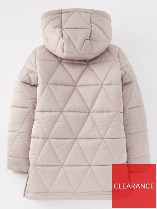 back image of v-by-very-childrensnbsplongline-quilted-metallic-coat-silver