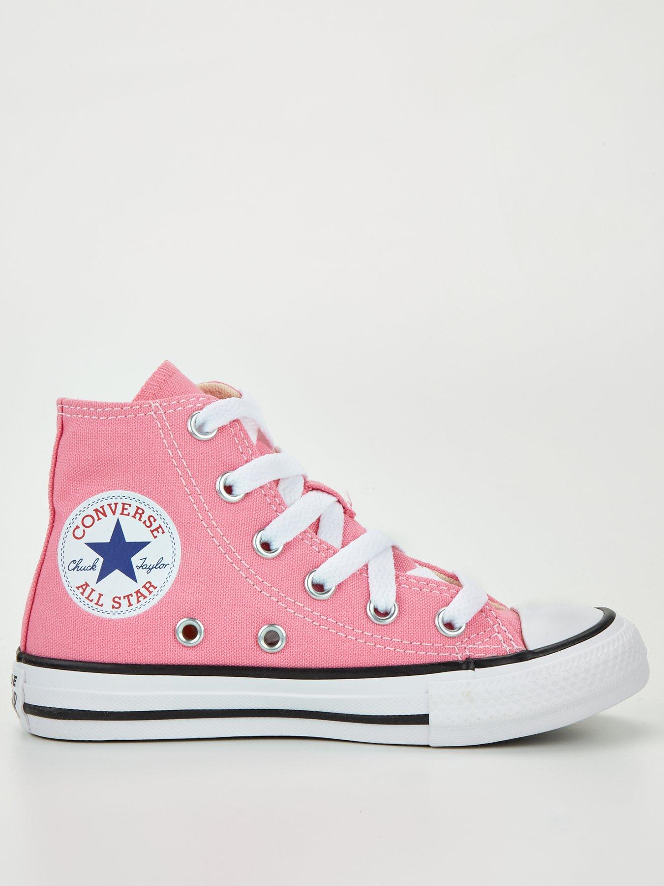 Ladies pink converse store high tops