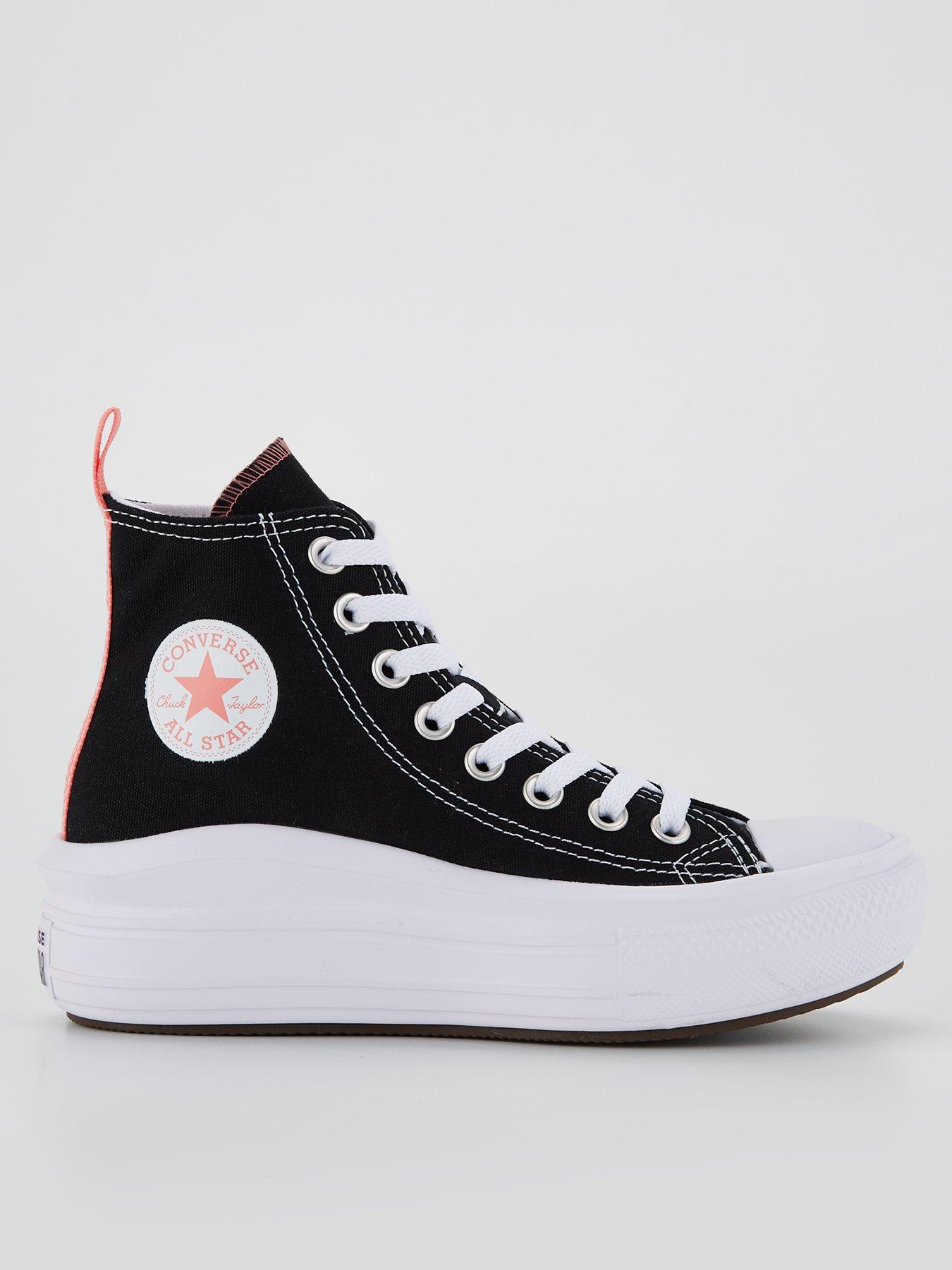 Converse Junior Chuck Taylor All Star Hi Top Trainers Black White Very