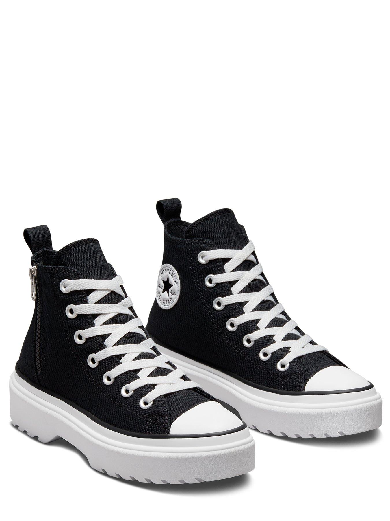 Girls black sale converse trainers