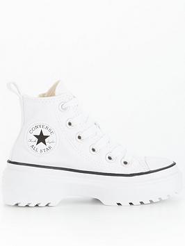 Converse Chuck Taylor All Star Lugged Lift Canvas Childrens Girls Hi Top Trainerss - White