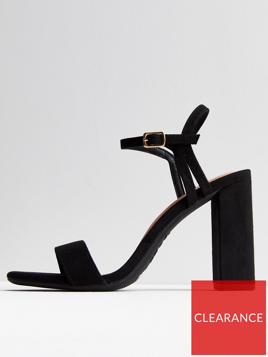 front image of new-look-black-suedette-block-heel-strappy-sandals