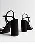  image of new-look-black-suedette-block-heel-strappy-sandals