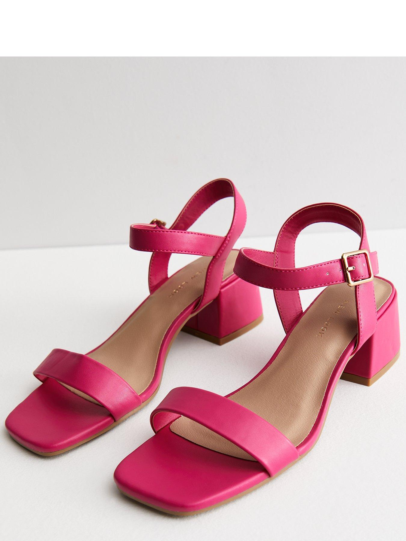 low heel sandals pink