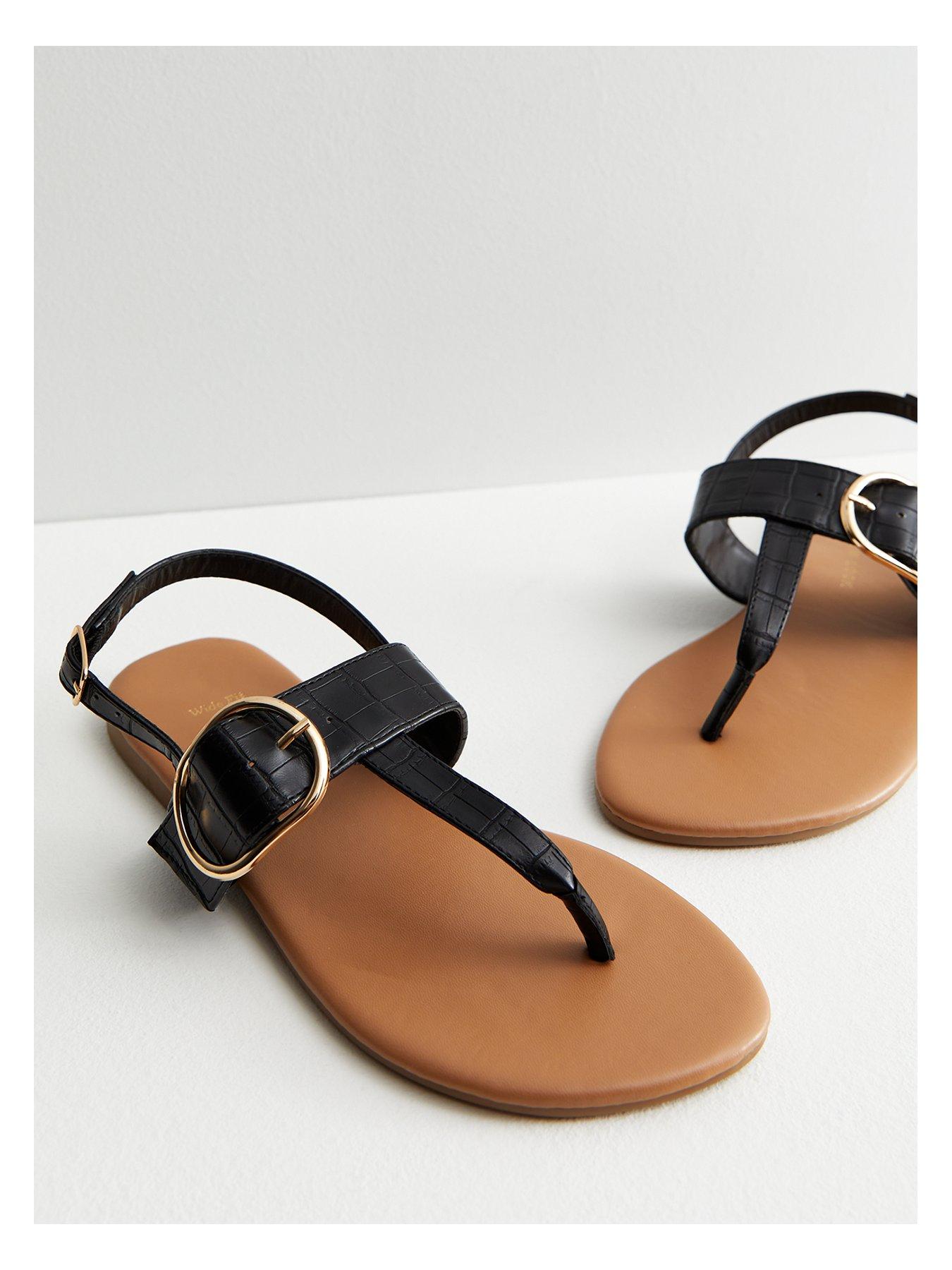 Wide fit discount toe post sandals