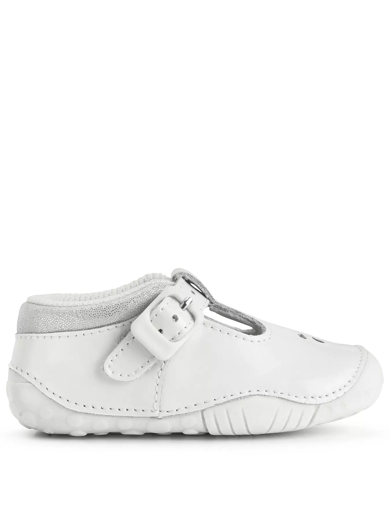 Baby and Toddler Girls White Patent Shoes with T Bar Design Size 29