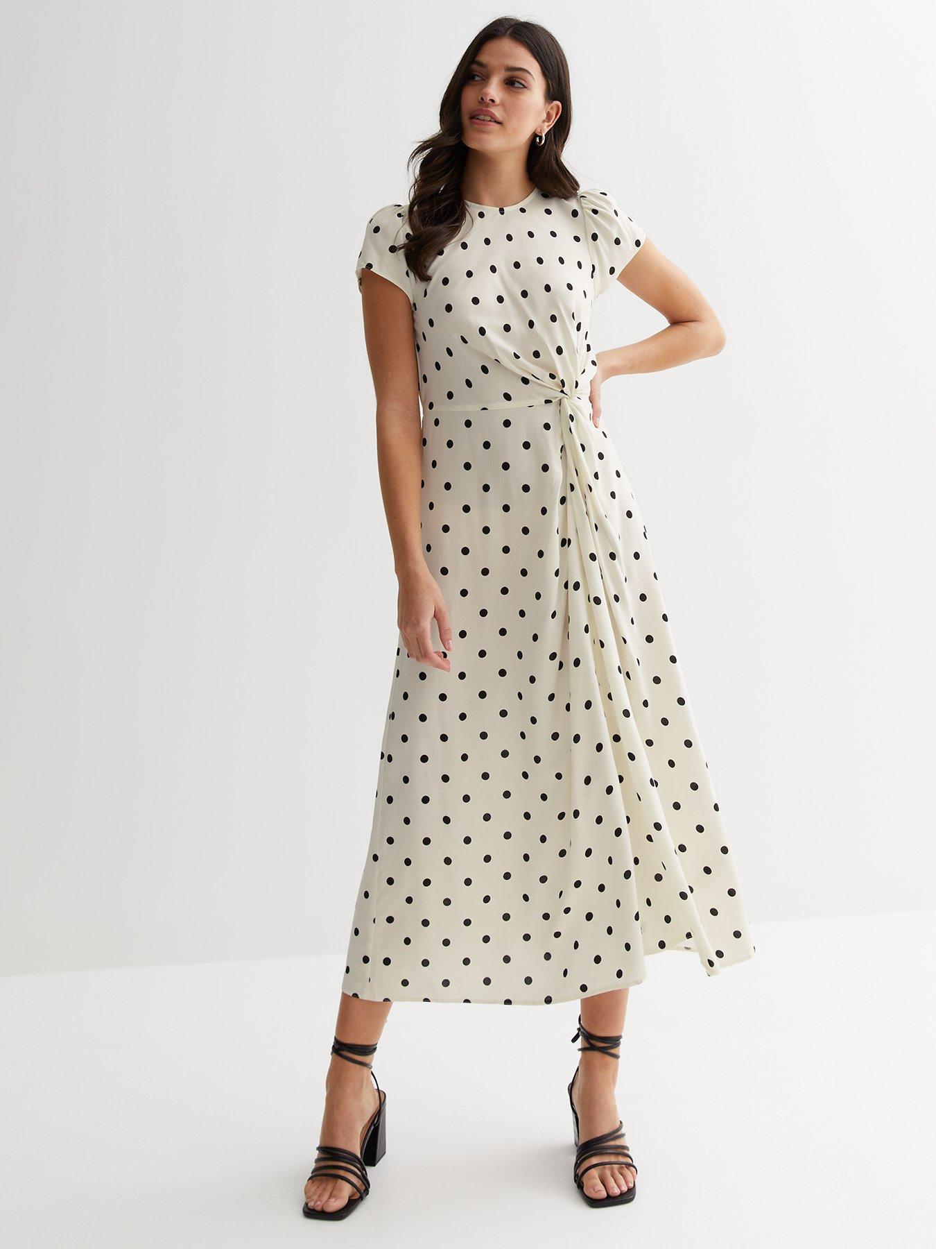 New look polka store dot midi dress