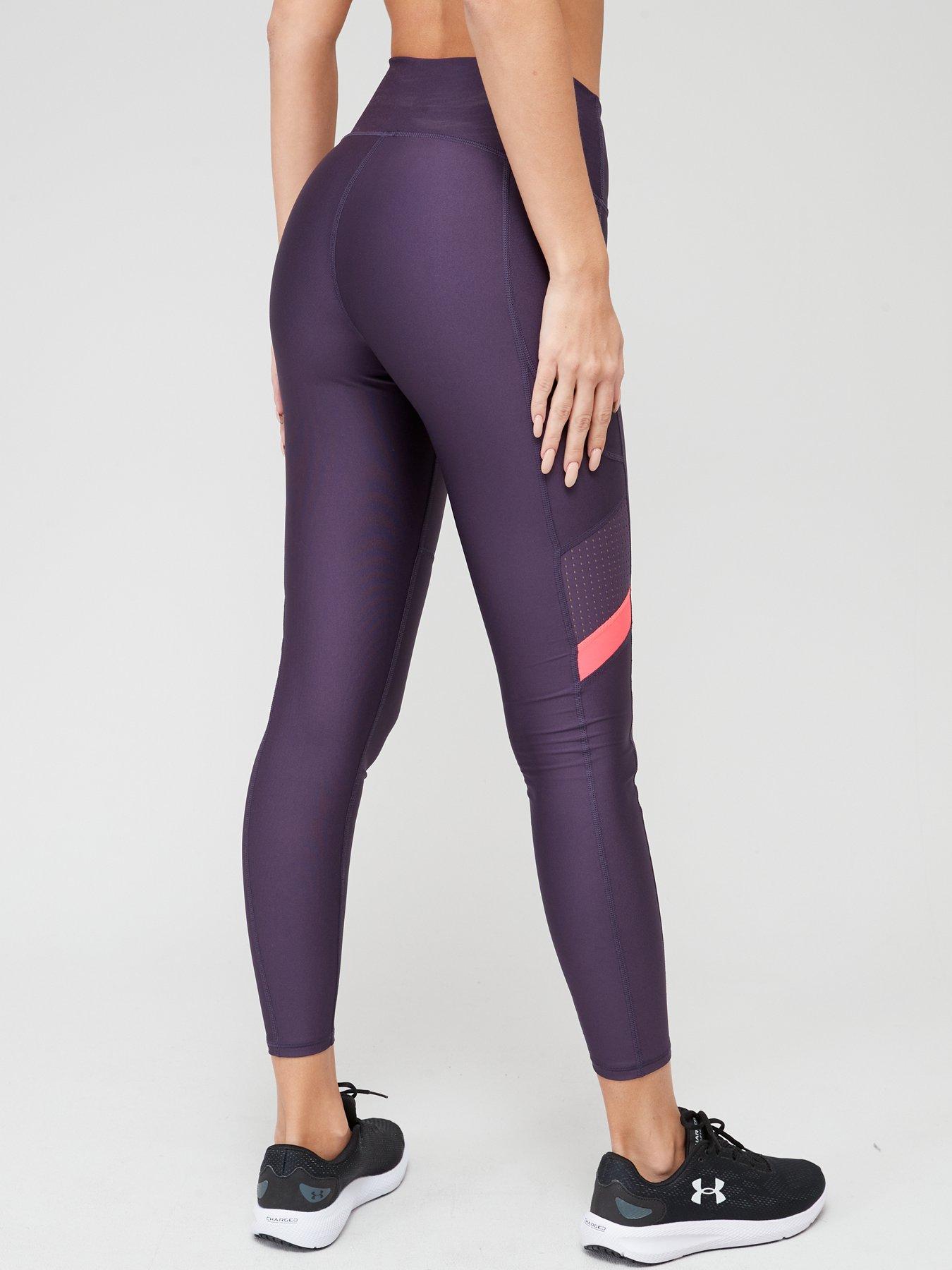 Under Armour Womens Mesh Panel Leggings - Purple