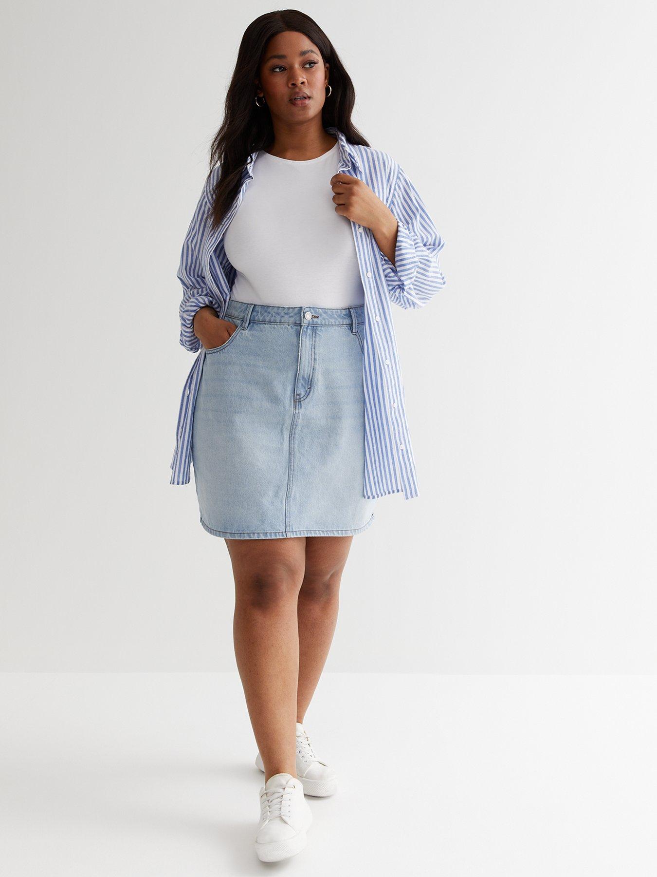 Light blue shop gingham skirt