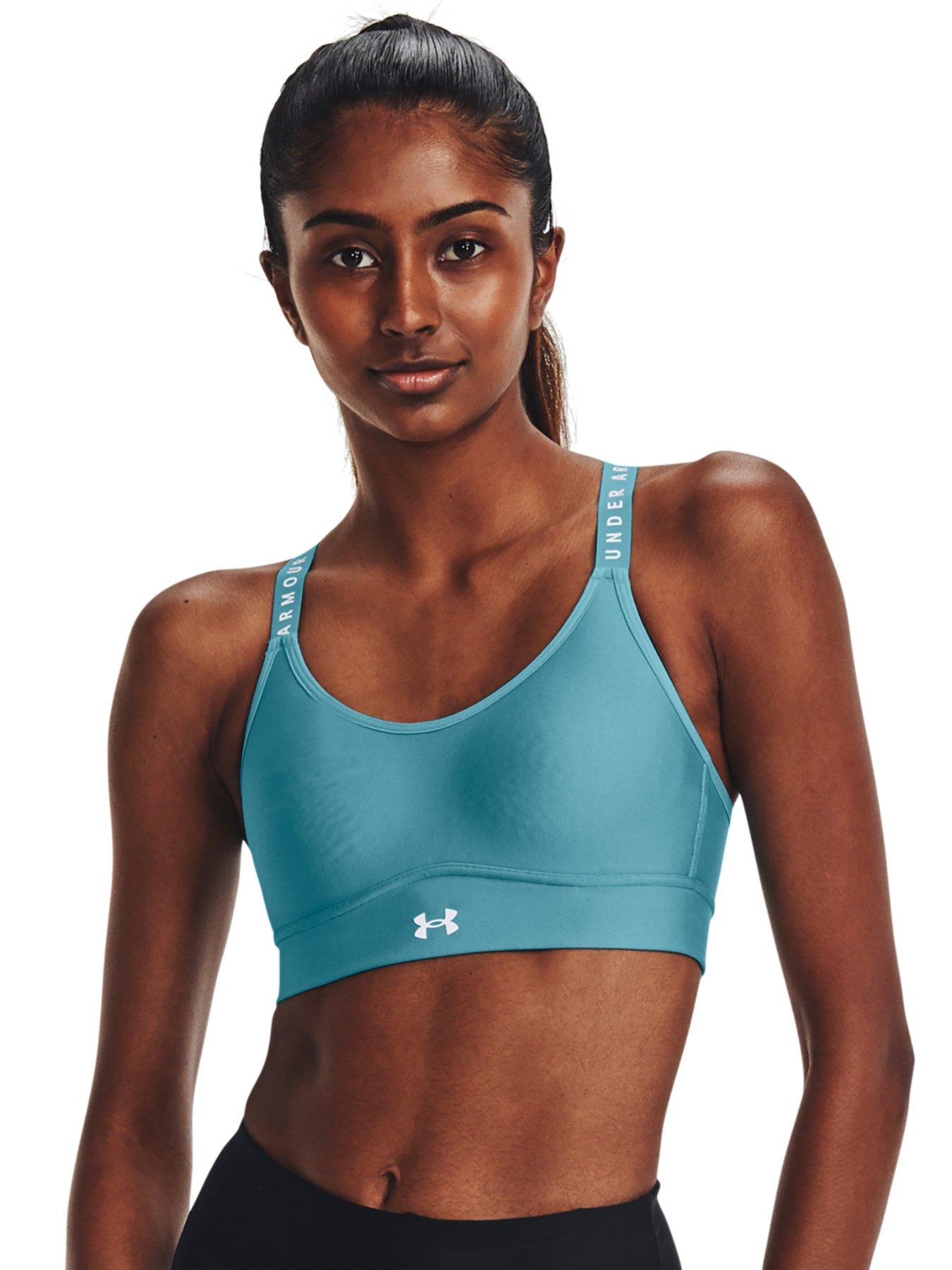 Under Armour Infinity Womens Low Covered Sports Bra in White-Halo