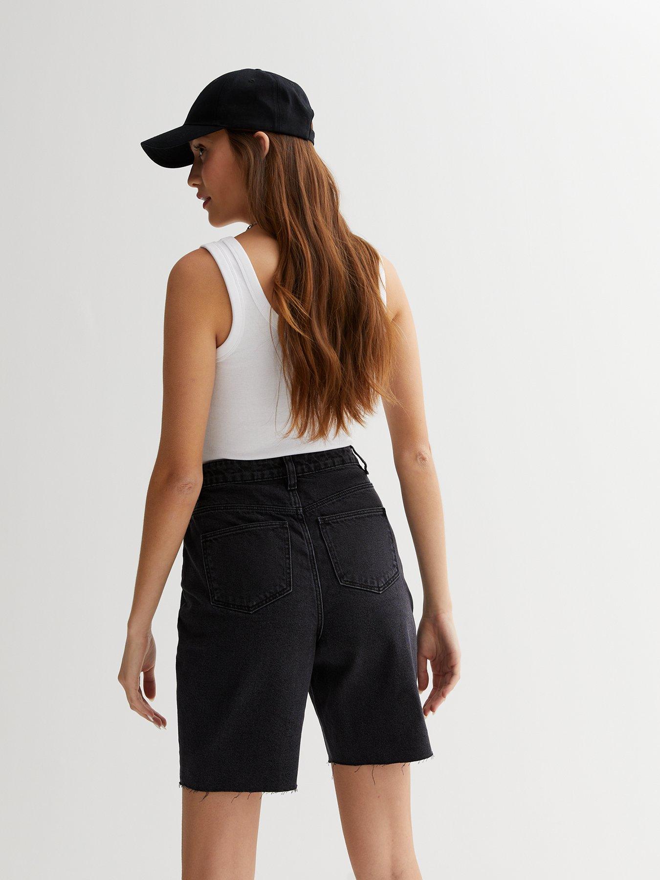 Raw hem hot sale bermuda shorts