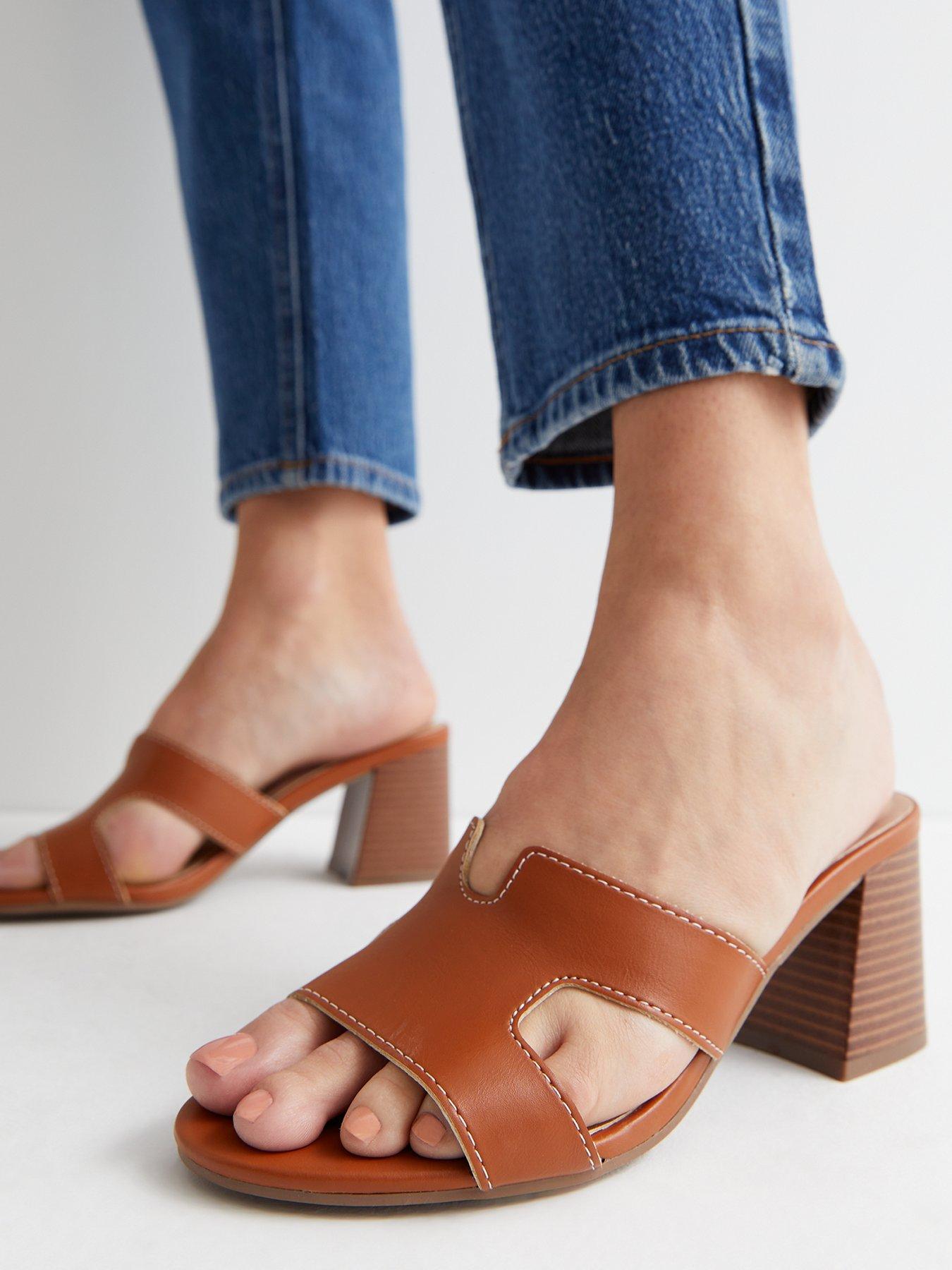 Tan on sale leather mule