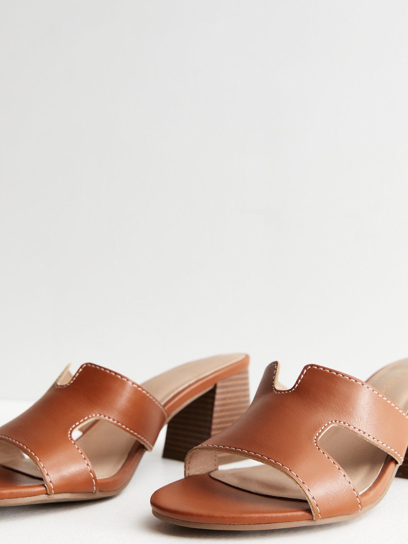 New look tan outlet block heel sandals