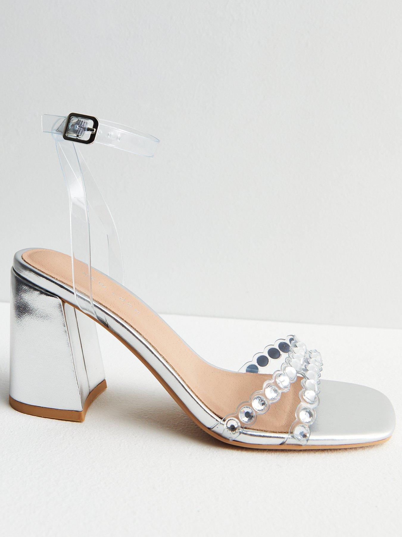 Silver metallic outlet heels uk