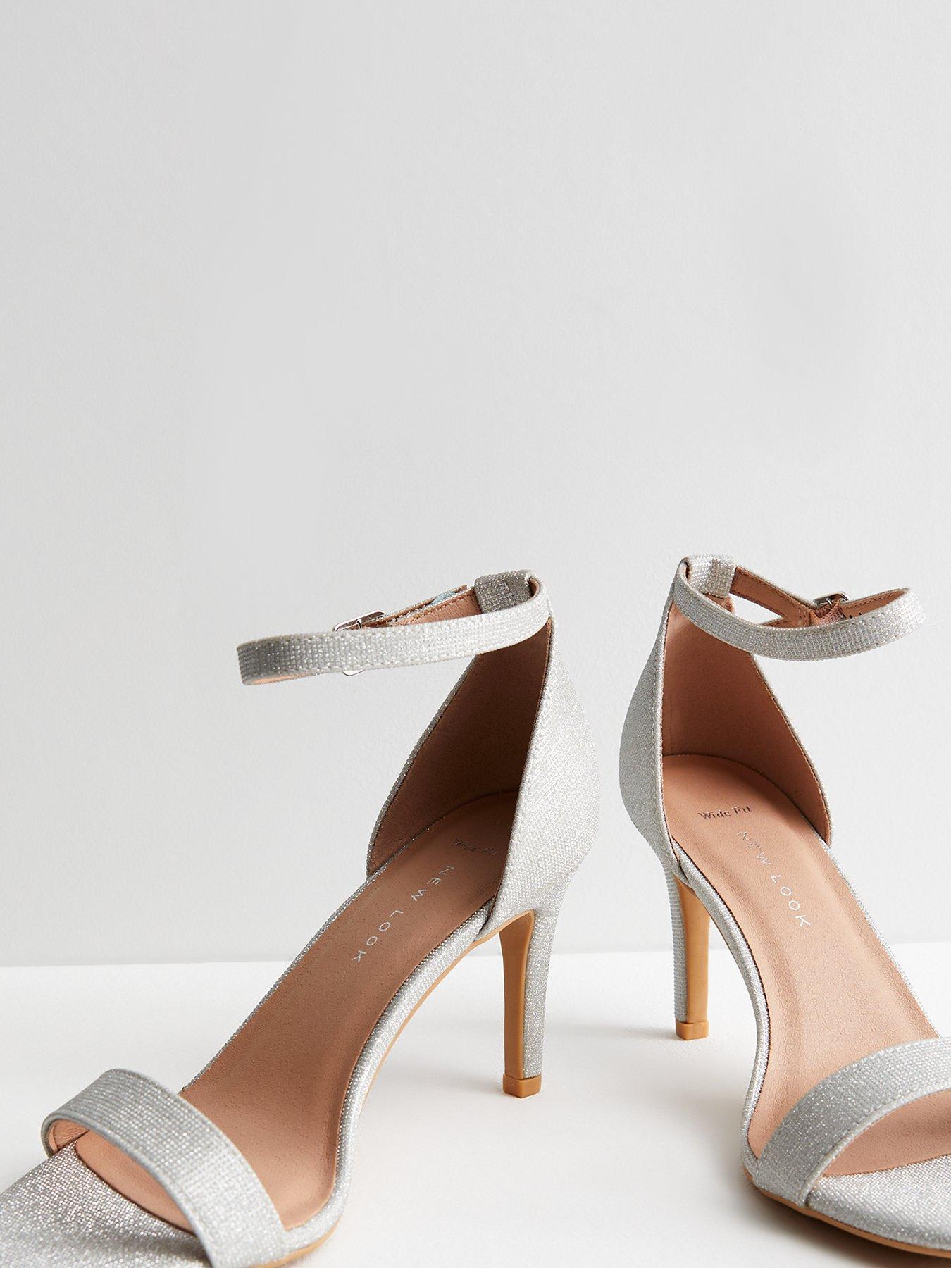 New look shop silver sandals heels