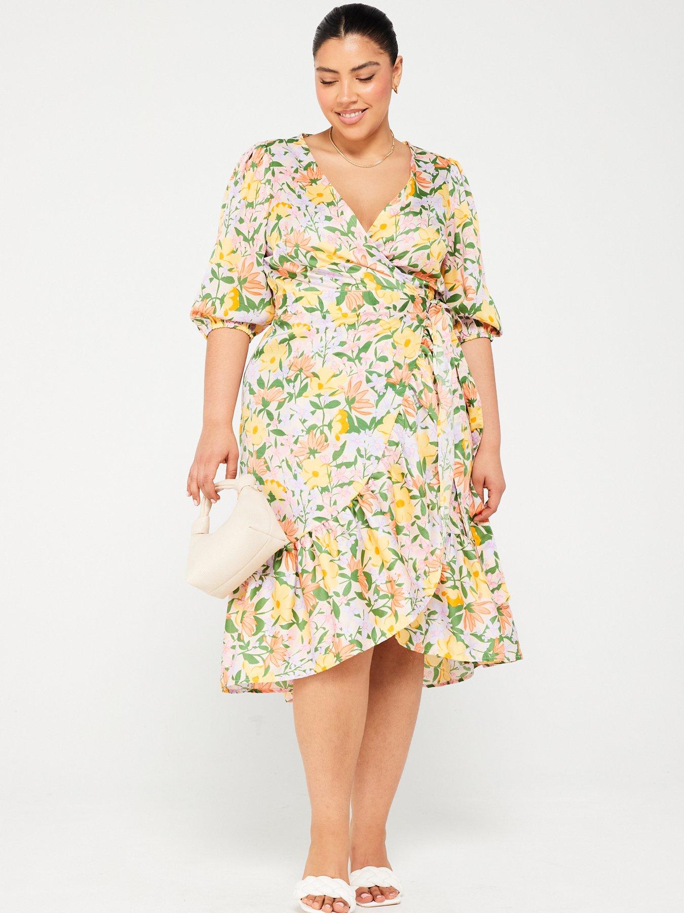 Floral frill wrap on sale dress