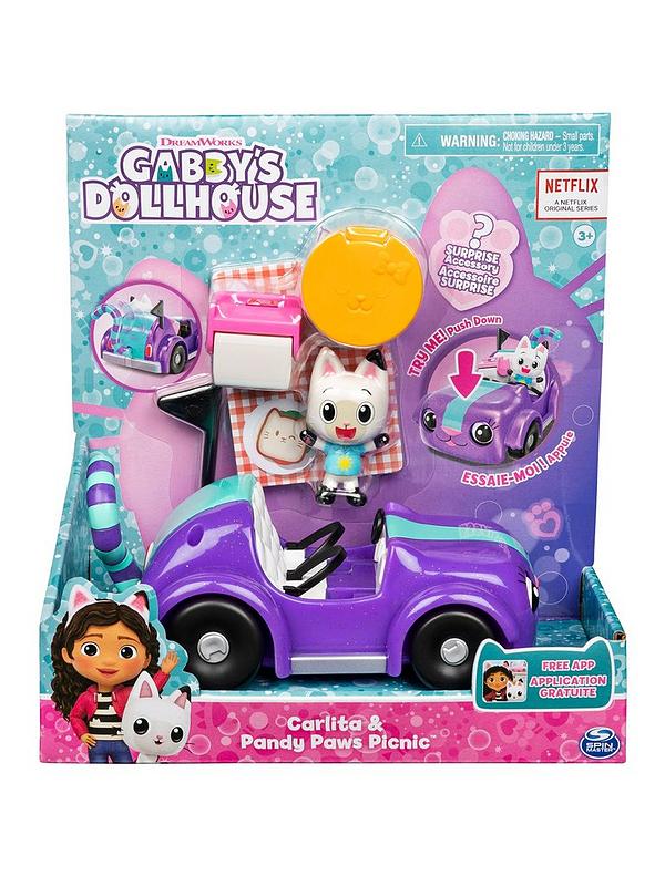 Image 2 of 7 of Gabby's Dollhouse Carlita &amp; Pandy Paws Picnic + Vehicle