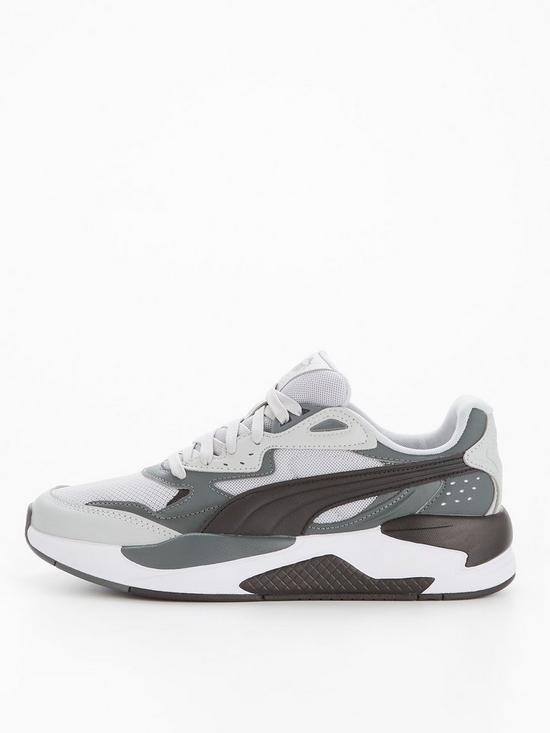front image of puma-mens-running-x-ray-speed-trainers-greyblack